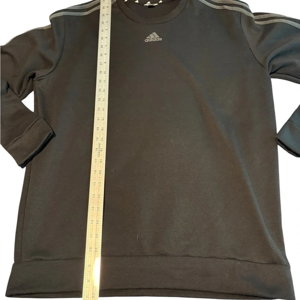 Adidas Men’s Crewneck Sweatshirt Black With Gray Stripes Large